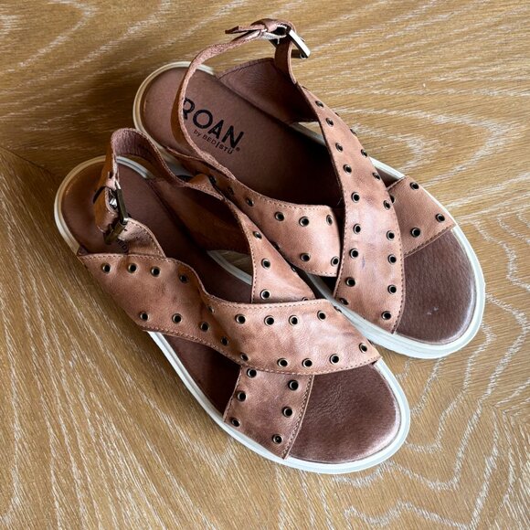 ROAN by Bed Stu Size 8.5 Brown Leather HALI Flat Sandal Preppy Summer - Picture 2 of 8